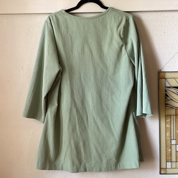 Vintage sage green ribbed button front duster cardigan with pockets - Picture 5 of 5
